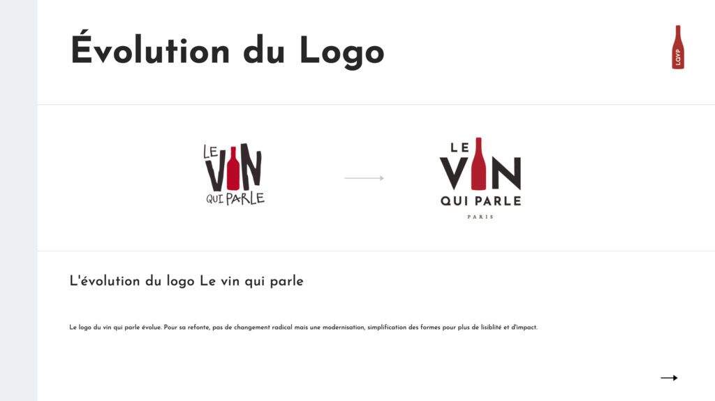 évolution du logo le vin qui parle