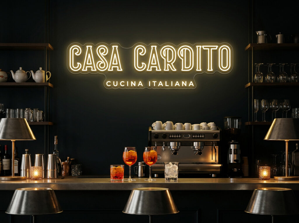 création du logo de casa cardito restaurant italien